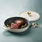 Tramontina 30cm Enamelled Cast Iron Shallow Casserole - Latte