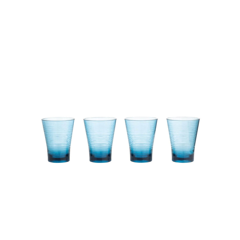 Navigate Linear Acrylic Set of 4 Tumbler Glasses - Blue