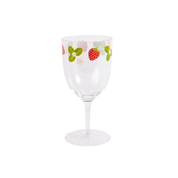 Navigate Strawberries & Cream Reusable Decorated Wine Glass
