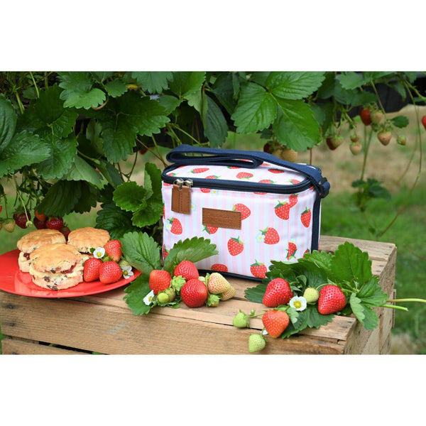 Navigate Strawberries & Cream Personal Insulated Cool Bag - Pink Stripe