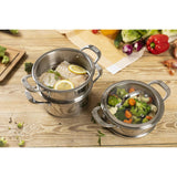 Kuhn Rikon Allround 18cm Stainless Steel 3-Tier Steamer Set with Glass Lid