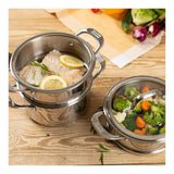 Kuhn Rikon Allround 18cm Stainless Steel 3-Tier Steamer Set with Glass Lid