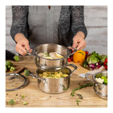 Kuhn Rikon Allround 18cm Stainless Steel 3-Tier Steamer Set with Glass Lid