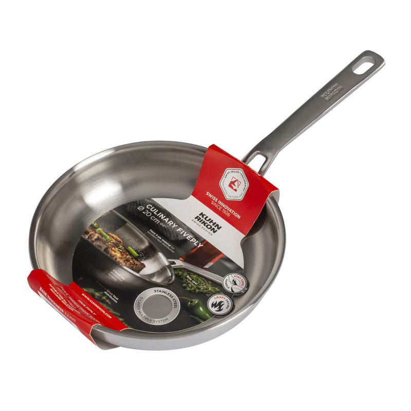 Kuhn Rikon Culinary Fiveply 20cm Uncoated Frying Pan
