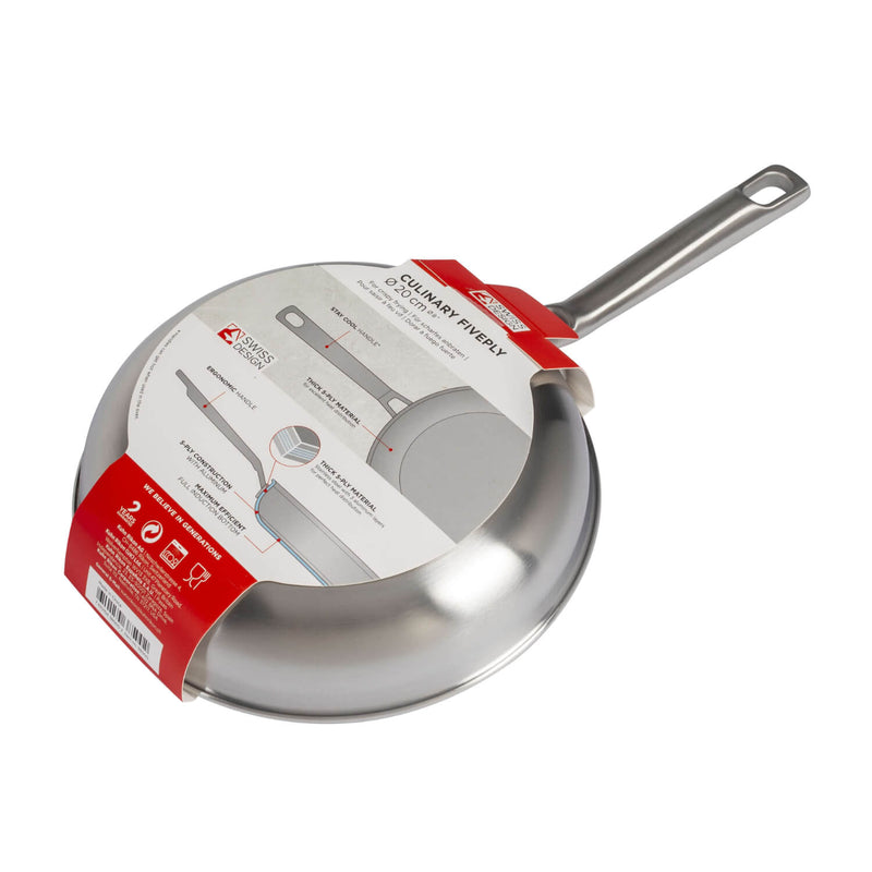 Kuhn Rikon Culinary Fiveply 20cm Uncoated Frying Pan