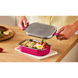 Le Creuset 'On The Go' Stainless Steel 900ml Rectangular Lunch Box - Berry