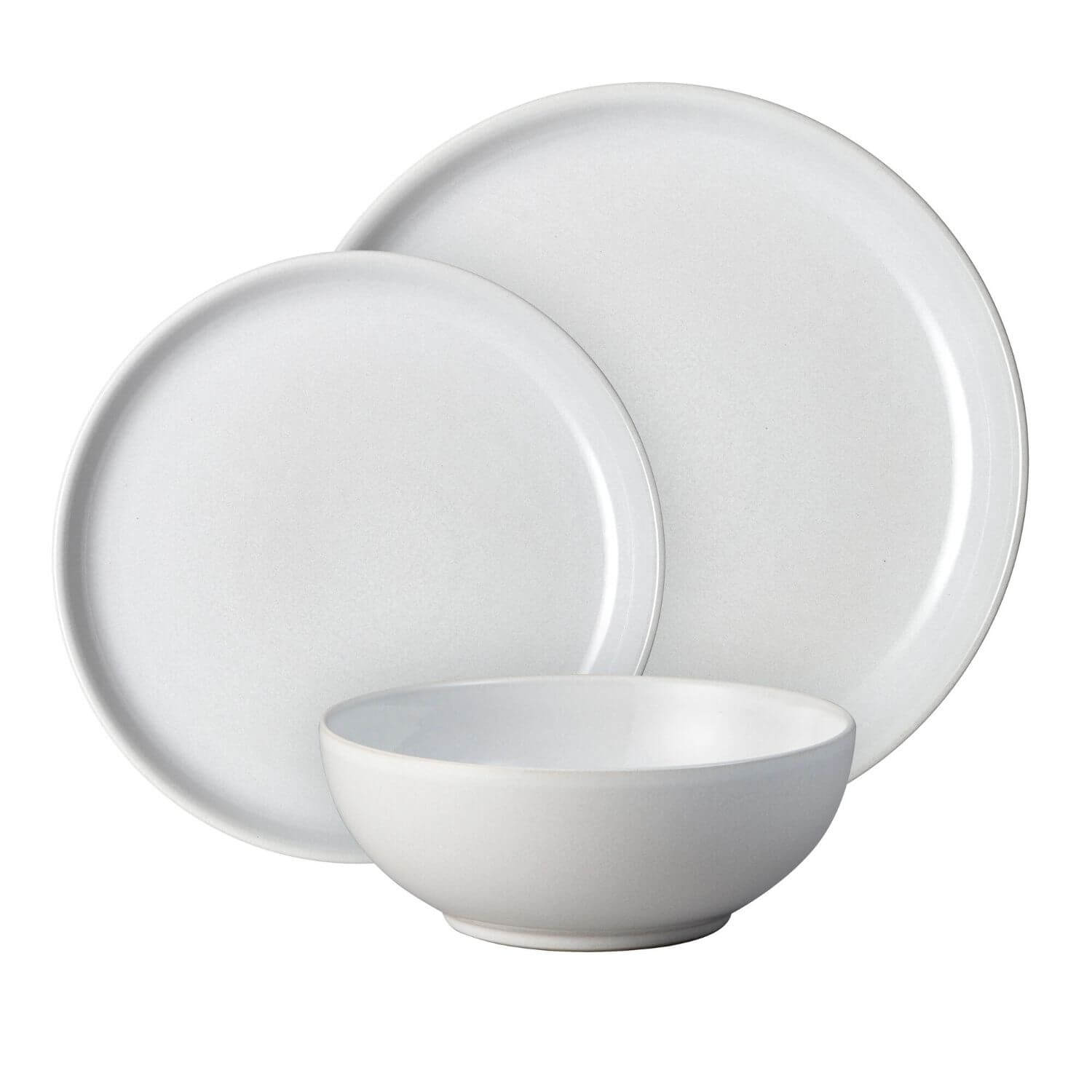 Buy Denby Elements 12Piece Coupe Dinner Set Stone White Potters