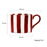 Bia International 350ml Stoneware Stripes Mug - Red