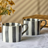 Bia International 350ml Stoneware Stripes Mug - Grey