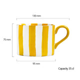 Bia International 350ml Stoneware Stripes Mug - Yellow