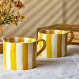 Bia International 350ml Stoneware Stripes Mug - Yellow