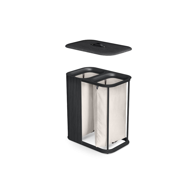 Joseph Joseph Tota Luxe 90 Litre Laundry Separation Bamboo Basket - Black