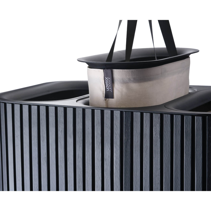 Joseph Joseph Tota Trio Luxe 90 Litre Laundry Separation Bamboo Basket - Black