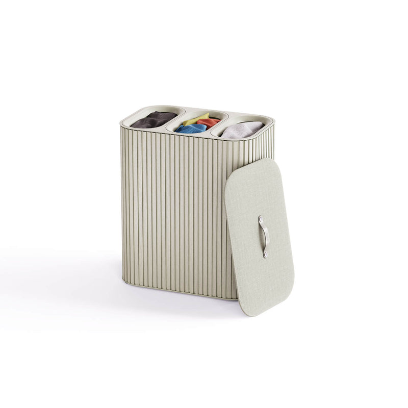 Joseph Joseph Tota Trio Luxe 90 Litre Laundry Separation Bamboo Basket - Ecru