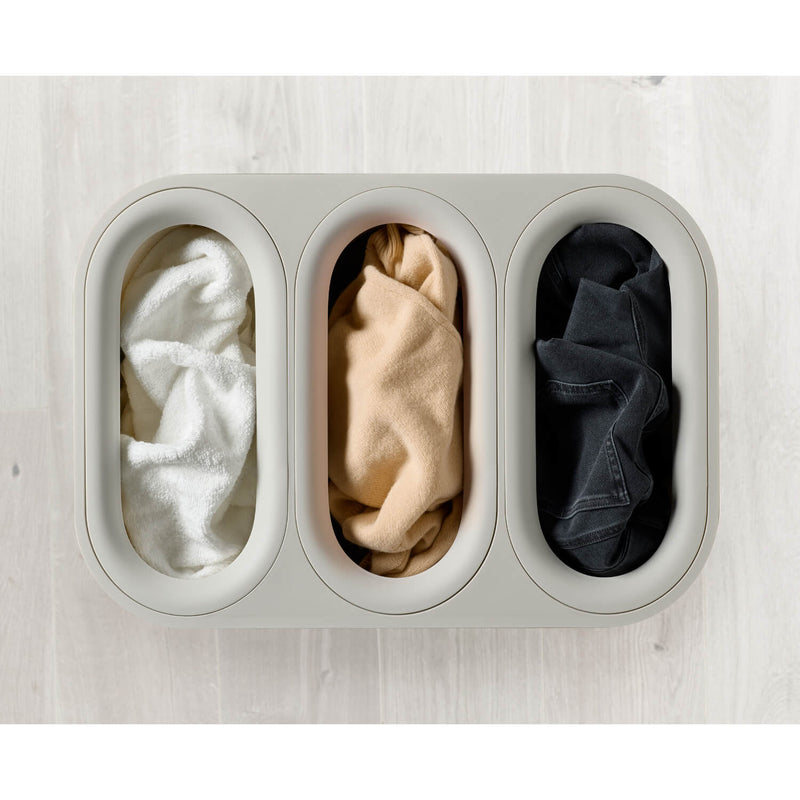 Joseph Joseph Tota Trio Luxe 90 Litre Laundry Separation Bamboo Basket - Ecru