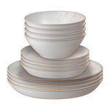 Denby Stoneware Kiln 12 Piece Dinnerware Set - Coral