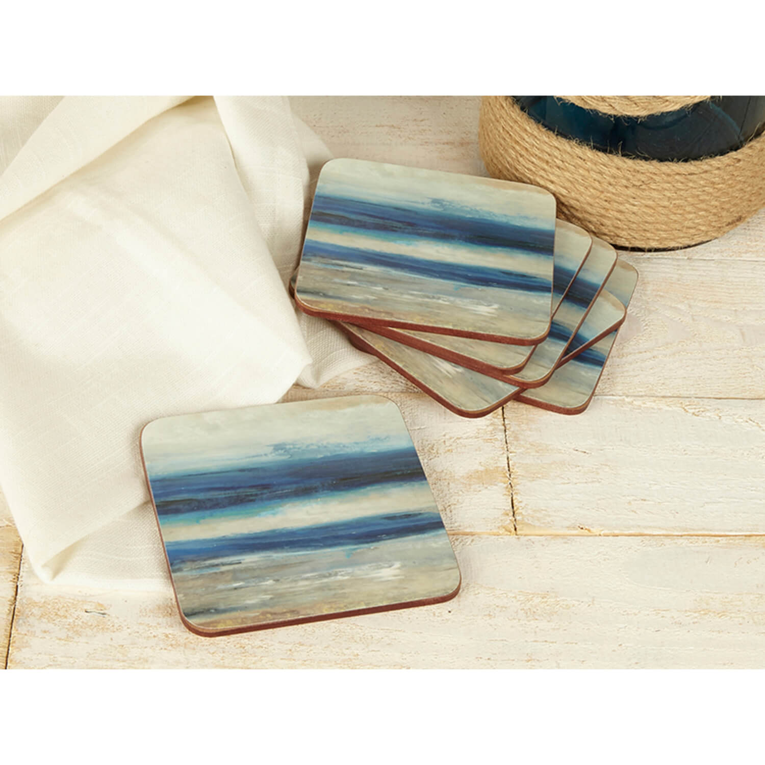Buy Creative Tops | Set Of 6 Premium Coasters - Blue Abstract – Potters ...