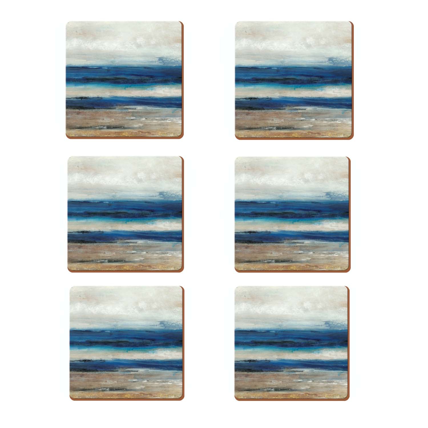 Buy Creative Tops | Set Of 6 Premium Coasters - Blue Abstract – Potters ...