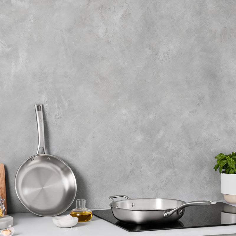 Le Creuset Classic 3-Ply Stainless Steel 24cm & 28cm Uncoated Frying Pan Set