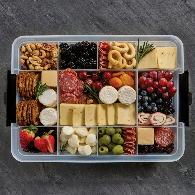 Farberware Build-a-Board 30cm x 40.5cm Snacklebox Bamboo Board with Lid - Large