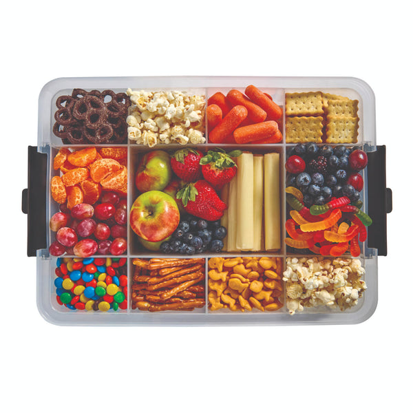 Farberware Build-a-Board 28cm x 42cm Snacklebox Patterned Polypropylene Board with Lid - Small