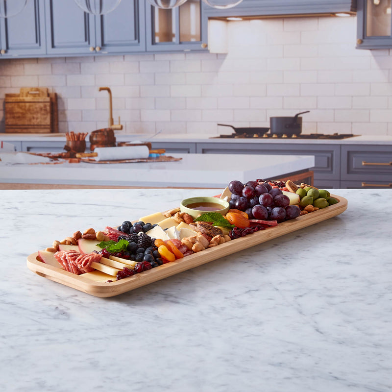 Farberware Build-a-Board 17.5cm x 56cm Rectangular Bamboo Platter with Lid