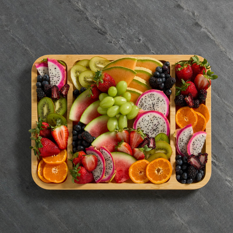 Farberware Build-a-Board 40.5cm x 30.5cm Rectangular Divided Bamboo Board with Lid
