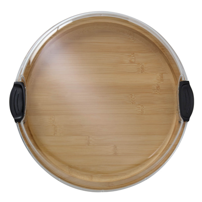 Farberware Build-a-Board 35.5cm Round Bamboo Snack Serving Board with Lid