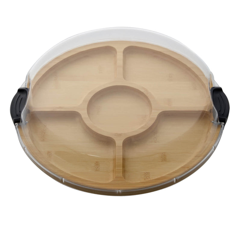 Farberware Build-a-Board 35.5cm Round Divided Serving Board with Lid