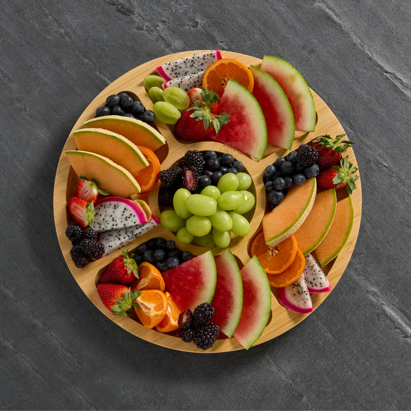 Farberware Build-a-Board 35.5cm Round Divided Serving Board with Lid