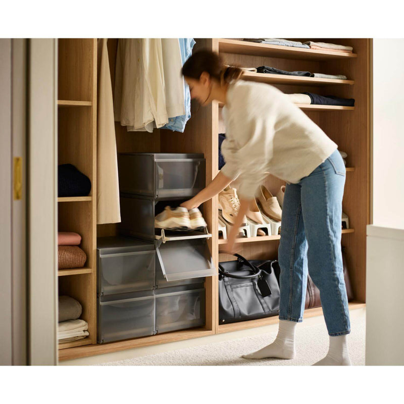 Joseph Joseph 6-Piece Premium ShoeCase Stackable Shoe Storage Box - Grey