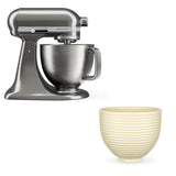 KitchenAid Artisan Plus 4.7 Litre Tilt Head Stand Mixer - Medallion Silver - With Free Ceramic 4.7L Beehive Mixing Bowl