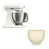 KitchenAid Artisan Plus 4.7 Litre Tilt Head Stand Mixer - Porcelain White - With Free Ceramic 4.7L Beehive Mixing Bowl