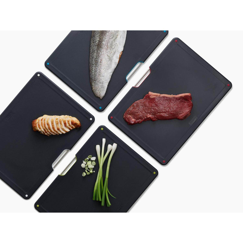 Joseph Joseph Folio Steel 4-Piece Chopping Board Set - Carbon Black