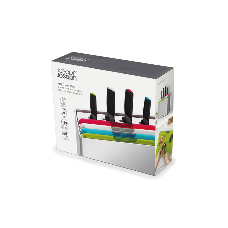 Joseph Joseph Folio Icon Plus 8-Piece Knife & Chopping Board Set