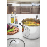Tramontina Astro Silicone Stainless Steel Tri-Ply Stock Pot with Glass Lid - 28cm