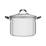 Tramontina Astro Silicone Stainless Steel Tri-Ply Stock Pot with Glass Lid - 28cm
