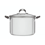 Tramontina Astro Silicone Stainless Steel Tri-Ply Stock Pot with Glass Lid - 30cm
