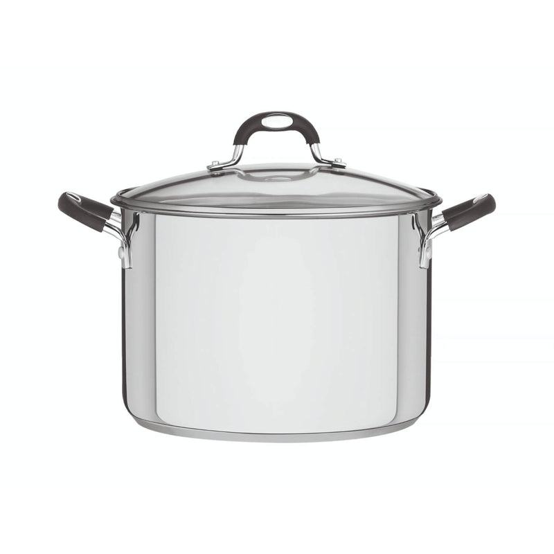 Tramontina Astro Silicone Stainless Steel Tri-Ply Stock Pot with Glass Lid - 30cm