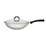 Tramontina 28cm Stainless Steel Wok with Glass Lid & Silicone Handle