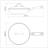 Tramontina 28cm Stainless Steel Wok with Glass Lid & Silicone Handle