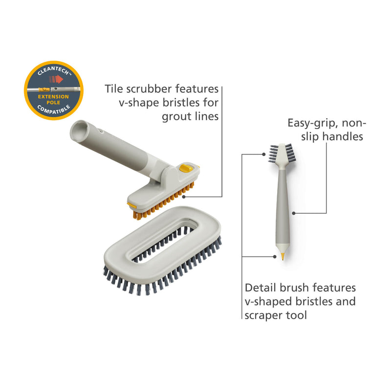 Joseph Joseph CleanTech™ 2-Piece Tile Scrubber & Spot Cleaning Set
