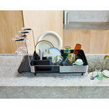 Joseph Joseph Extend™ Steel Plus Expandable Dish Drainer with Wine Rack - Black