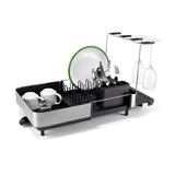 Joseph Joseph Extend™ Steel Plus Expandable Dish Drainer with Wine Rack - Black