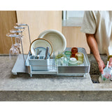 Joseph Joseph Extend™ Steel Plus Expandable Dish Drainer with Wine Rack - Light Stone