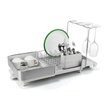 Joseph Joseph Extend™ Steel Plus Expandable Dish Drainer with Wine Rack - Light Stone