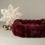 Scruffs Festive Fur 60cm x 50cm Box Bed - Burgundy