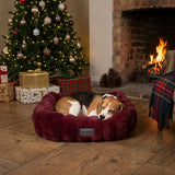 Scruffs Festive Fur 60cm x 50cm Box Bed - Burgundy
