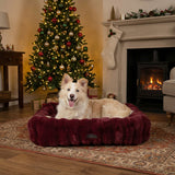 Scruffs Festive Fur 90cm x 70cm Box Bed - Burgundy