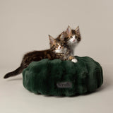 Scruffs Festive Fur 50cm Round Cat Bed - Green